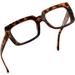 imageEyekepper Stylish Reading Glasses Women  Oversized Square Readers Black 275Tortoise