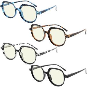 imageEyekepper Vintage 4pack Reading Glasses for Women Reading  Ladies Retro ReadersBlue Light Blocking Reading Glasses