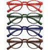 imageEyekeppe 4 Pack Reading Glasses Polka Dots Pattern Oval Round Readers for Women Reading 3504pcsmix