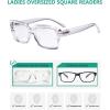 imageEyekepper 4 Pack Ladies Reading Glasses  Stylish Oversized Square Readers for Women4pcstransparent