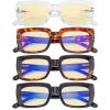 imageEyekepper 4 Pack Ladies Reading Glasses  Stylish Oversized Square Readers for WomenBlue Light Blockingb604 Pairs