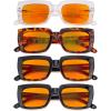 imageEyekepper 4 Pack Ladies Reading Glasses  Stylish Oversized Square Readers for WomenBlue Light Blockingb984 Pairs