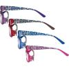 imageEyekepper 4 Pack Ladies Reading Glasses  Stylish Readers for Women Reading with Pattern Arms and Crystals 1754 Pairs Mix