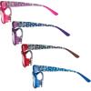 imageEyekepper 4 Pack Ladies Reading Glasses  Stylish Readers for Women Reading with Pattern Arms and Crystals 175Blue Light Blockingb404 Pairs