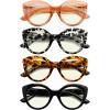 imageEyekepper 4Pack Round Reading Glasses for Women Large Frame Readers 100Blue Light Blockingb404 Pairs