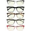 imageEyekepper 5 Packing Reading Glasses Women Large Frame Readers Men 225Blue Light Blockingb405 Pairs