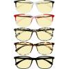 imageEyekepper 5 Packing Reading Glasses Women Large Frame Readers Men 225Blue Light Blockingb605 Pairs