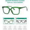 imageEyekepper 5Pack Square Reading Glasses for Women Large Frame Readers 2005pcsmix2 Green