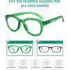 imageEyekepper Cat Eye Reading Glasses for Women 5Pack Oversize Ladies Readers5pcsmix2 Green