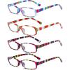 imageEyekepper 4 Pack Ladies Fashion Reading Glasses  Stripe Design Small Lens Readers for Women Reading 2254 Pairs Mix