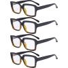 imageEyekepper 4 Pack Ladies Reading Glasses  Stylish Oversized Square Readers for Women4pcs Blacktortoise