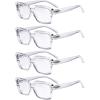 imageEyekepper 4 Pack Ladies Reading Glasses  Stylish Oversized Square Readers for Women4pcstransparent