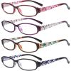 imageEyekepper 4 Pack Print Womens Reading Glasses  Ladies Fashion Small Readers for Women Reading 2504 Pairs Mix