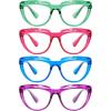 imageEyekepper 4Pack Reading Glasses for Women Rhinestone Readers Oversize HalfMoon Design Eyeglasses4pcsmix