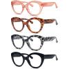 imageEyekepper 4Pack Round Reading Glasses for Women Large Frame Readers 1004pcsmix