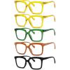 imageEyekepper 5Pack Square Reading Glasses for Women Large Frame Readers 2005pcsmix2 Yellow