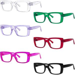 imageEyekepper 4 Pack Ladies Reading Glasses  Stylish Oversized Square Readers for Women6 Pack Mix Colornr9107