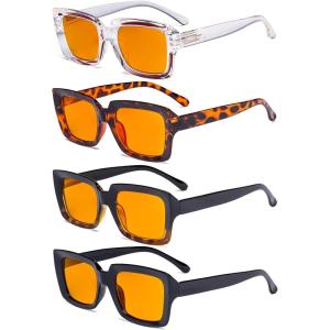 imageEyekepper 4 Pack Ladies Reading Glasses  Stylish Oversized Square Readers for WomenBlue Light Blockingb984 Pairs