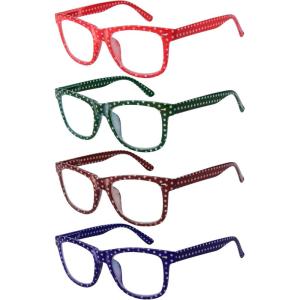 imageEyekepper 4 Pack Reading Glasses Polka Dots Classic Readers for Women Reading4pcsmix