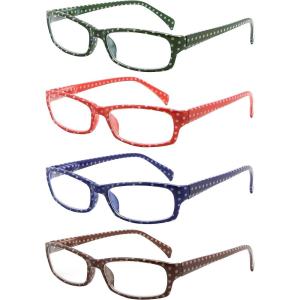imageEyekepper 4 Pack Reading Glasses Polka Dots Pattern Stylish Readers for Women Reading 2754pcsmix