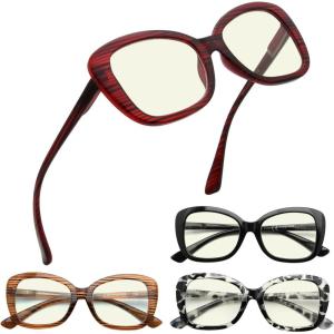 imageEyekepper 4Pack Chic Reading Glasses for Women Oversized Readers 150Blue Light Blockingb404 Pairs