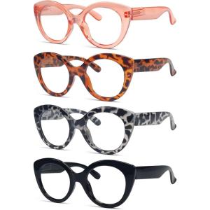 imageEyekepper 4Pack Round Reading Glasses for Women Large Frame Readers 1004pcsmix