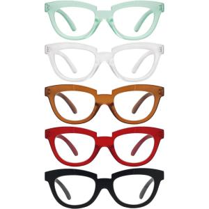 imageEyekepper 5 Pack Half Moon Reading Glasses for Women Stylish Readers5pcsmix
