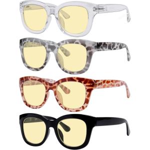 imageEyekepper 5 Pack Oversized Reading Glasses  Retro Readers for Women Include Sunshine Readers 175Blue Light Blockingb604 Pairs