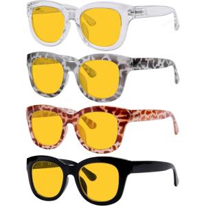 imageEyekepper 5 Pack Oversized Reading Glasses  Retro Readers for Women Include Sunshine Readers 175Blue Light Blockingb904 Pairs