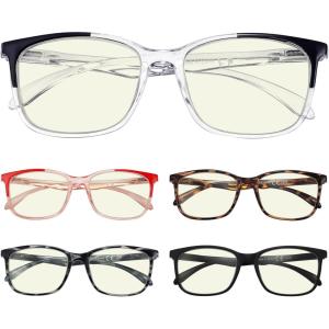 imageEyekepper 5 Packing Reading Glasses Women Large Frame Readers Men 225Blue Light Blockingb405 Pairs
