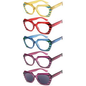 imageEyekepper 5pack Reading Glasses for Women Ladies Design Readers Oval Lens5 Pack Mix Color
