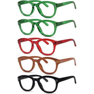 imageEyekepper Cat Eye Reading Glasses for Women 5Pack Oversize Ladies Readers5pcsmix2 Green