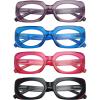 imageEyekepper 4 Pack Rectangle Reading Glasses for Women Stylish Readers4 Pack Mix Color