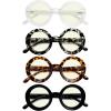 imageEyekepper 4pack Round Reading Glasses for Women Reading  Oversized Ladies Readers 275Blue Light Blocking Reading Glasses