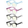 imageEyekepper 4pack Round Reading Glasses Women Small Lens Readers 00Blue Light Blocking Reading Glasses