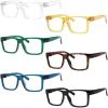 imageEyekepper 5 Pack Reading Glasses for Men Includes Reader Sunglasses Spring Hinges Classic Cheater Glasses 2506 Pack Mix Color  Nr2142