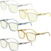 imageEyekepper 5Pack Large Frame Mens Womens Reading Glasses with Spring Hinge One for Each ColorBlue Light Blockingb405 Pairs