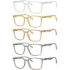 imageEyekepper 5Pack Large Frame Mens Womens Reading Glasses with Spring Hinge One for Each ColorMix