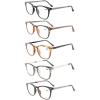 imageEyekepper 5Pack Retro Square Plastic Frame Metal Arms Reading Glasses Include Computer GlassesMix