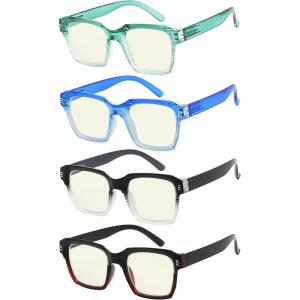 imageEyekepper 4 Pack Glasses for Women  Large Frame Ladies GlassesBlue Light Blockingb404 Pairs