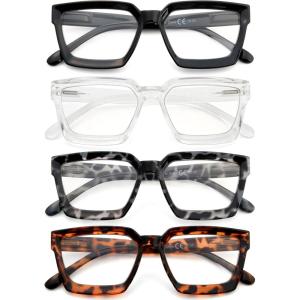 imageEyekepper 4 Pack Reading Glasses Women Oversize Frame Ladies Readers 2254pcsmix