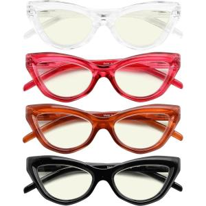 imageEyekepper 4Pack Cateye Style Reading Glasses for Women Chic Readers 125Blue Light Blockingb404 Pairs