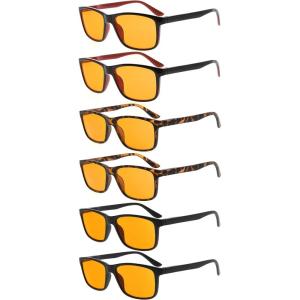 imageEyekepper 5 Pairs Reading Glasses Classic Rectangular Frame Mens Womens Spring Hinges6pcs Mix
