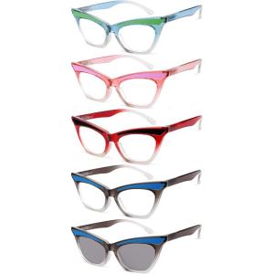 imageEyekepper 5pack Cat Eye Reading Glasses Cute Reader for Women 005 Pack Mix Color