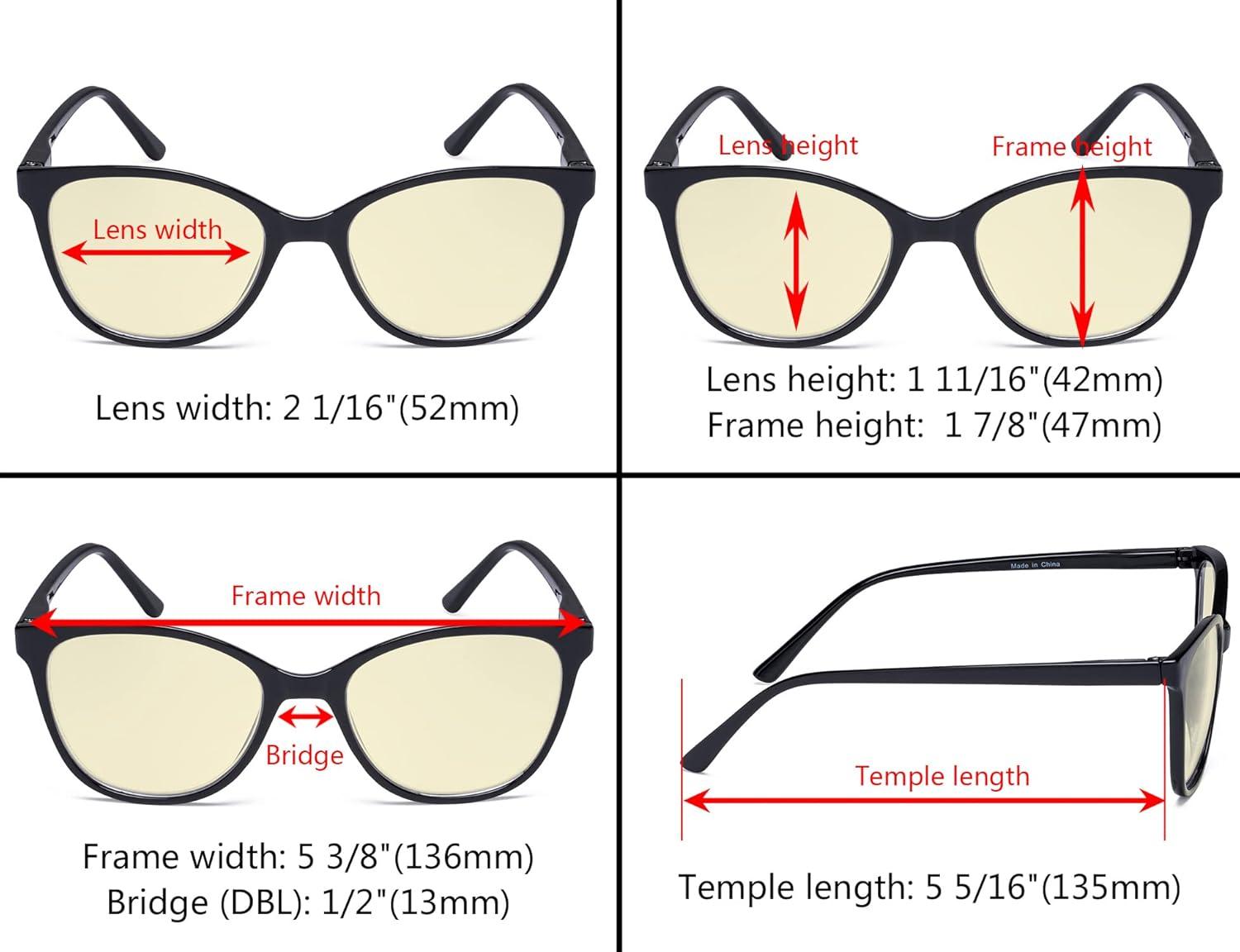 imageEyekepper 4 Pack Oversized Blue Light Filter Glasses  Cat Eye Design Computer Reading Glasses for Women Anti Screen Glare Blocking Digital Blue Rays 000Blue Light Blockingb604 Pairs