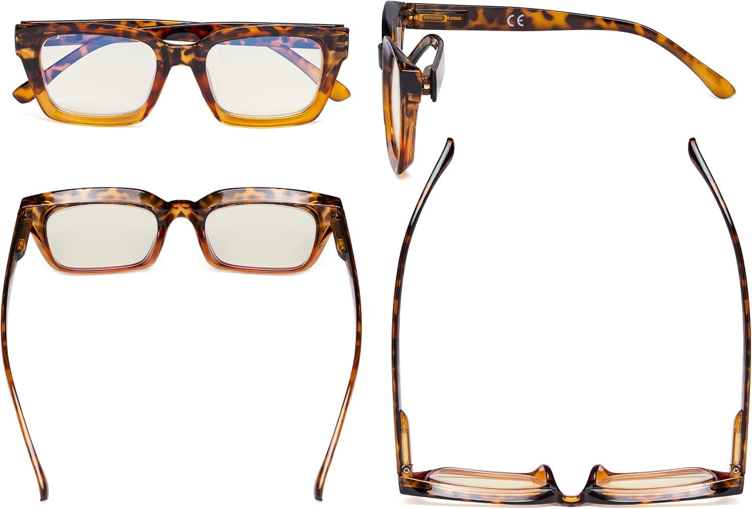 imageEyekepper Ladies Computer Glasses  Blue Light Filter Readers Women  UV420 Protection Oversized Square Design Reading Eyeglasses  Black 050Tortoisebb40 Lens