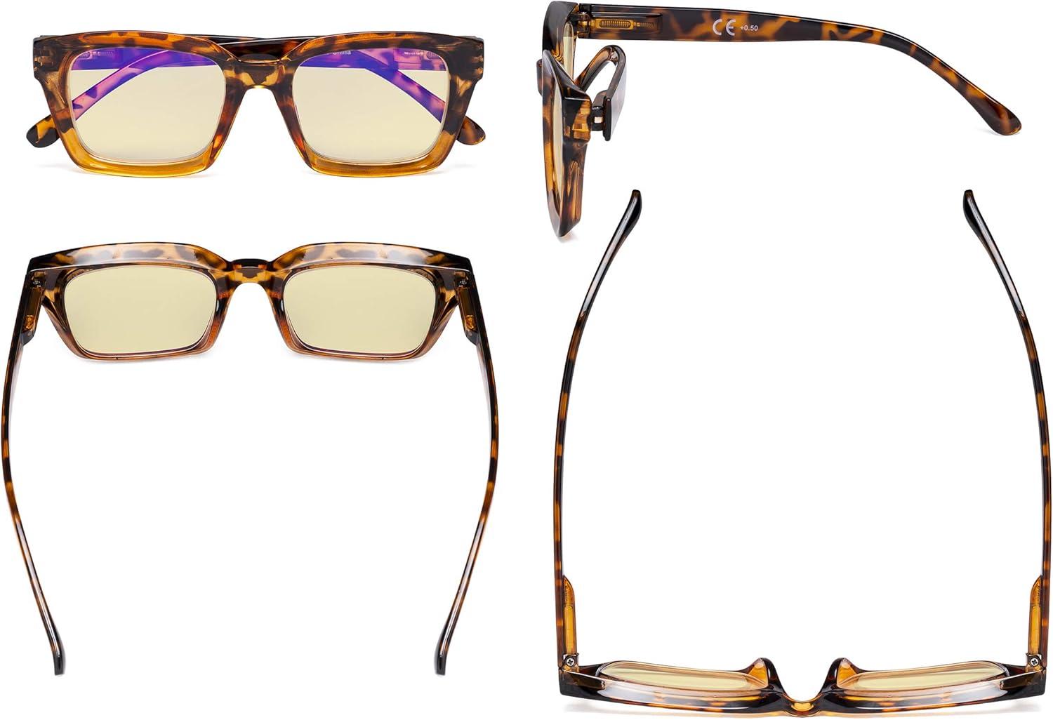 imageEyekepper Ladies Computer Glasses  Blue Light Filter Readers Women  UV420 Protection Oversized Square Design Reading Eyeglasses  Black 050Tortoisebb60 Lens