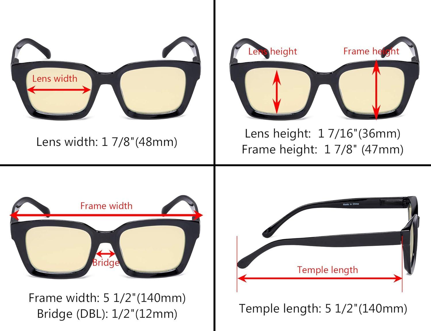 imageEyekepper Ladies Computer Glasses  Blue Light Filter Readers Women  UV420 Protection Oversized Square Design Reading Eyeglasses  Black 050Tortoisebb60 Lens