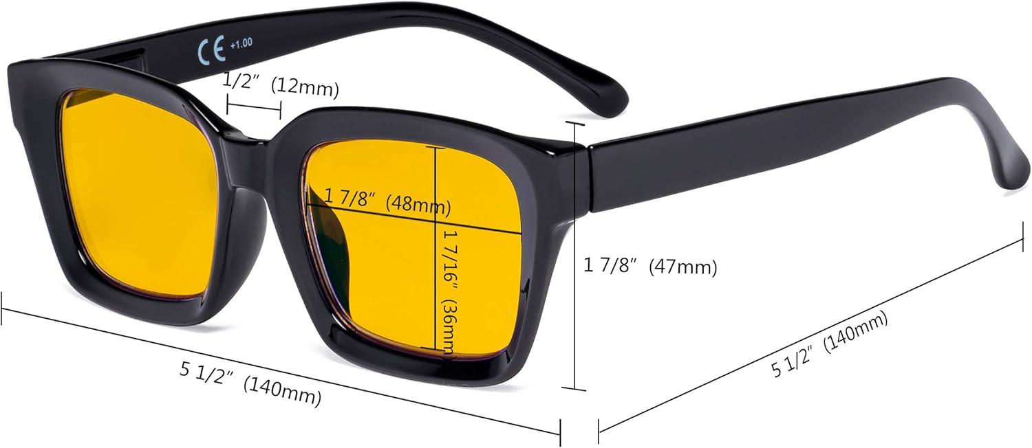 imageEyekepper Ladies Computer Glasses  Blue Light Filter Readers Women  UV420 Protection Oversized Square Design Reading Eyeglasses  Black 050Tortoisebb90 Lens