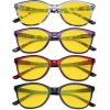 imageEyekepper 4 Pack Oversized Blue Light Filter Glasses  Cat Eye Design Computer Reading Glasses for Women Anti Screen Glare Blocking Digital Blue Rays 000Blue Light Blockingb904 Pairs